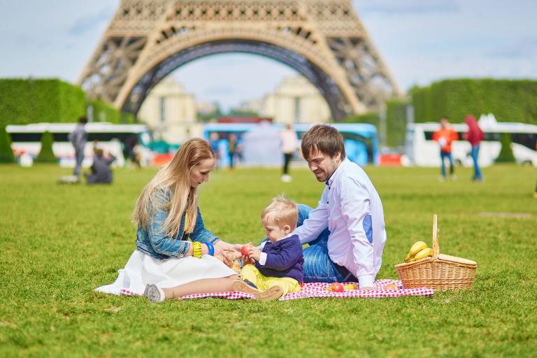 expat family in Paris during summer